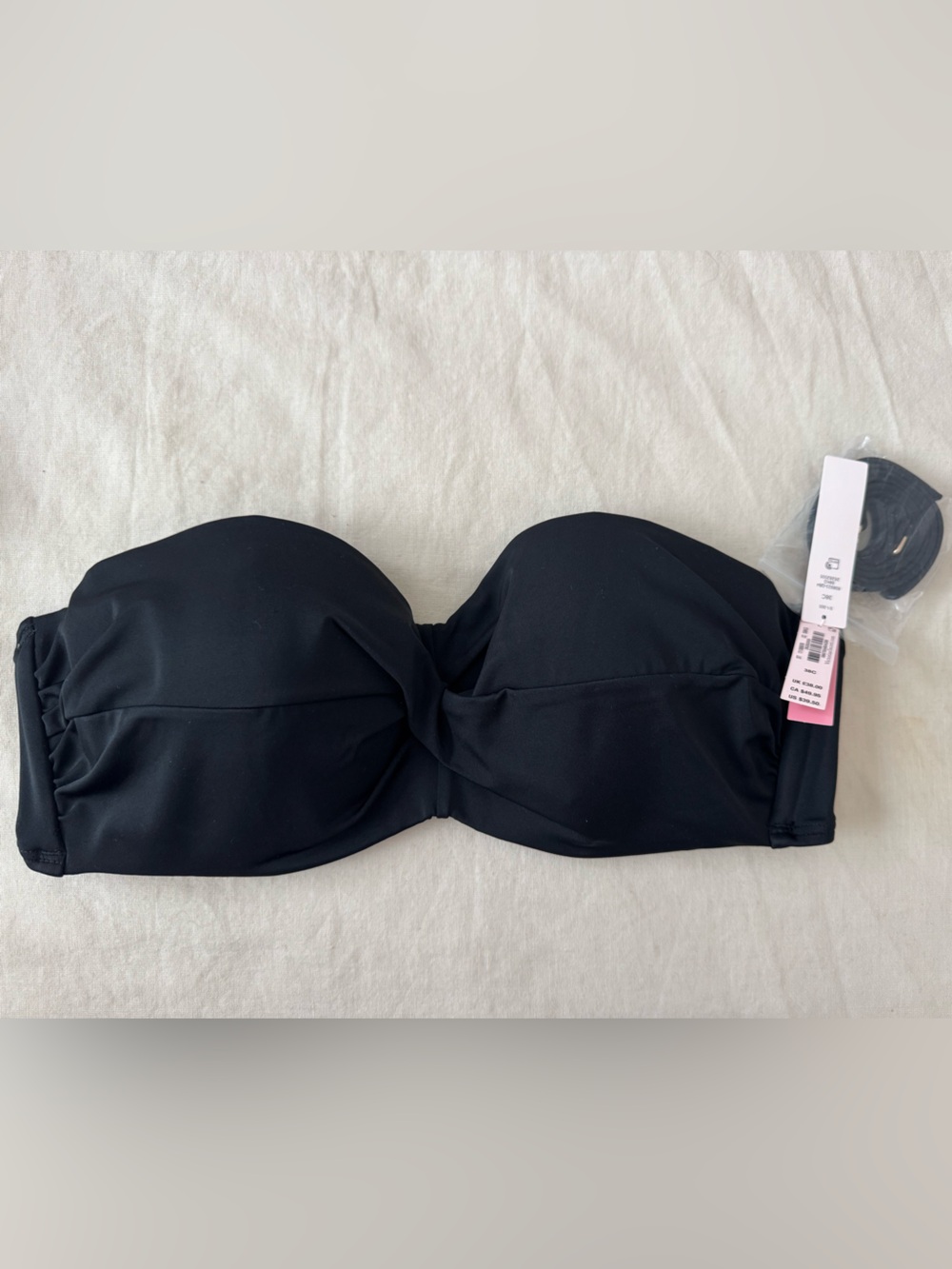 Victoria's Secret Black Bandeau Bikini Top with Removable Straps